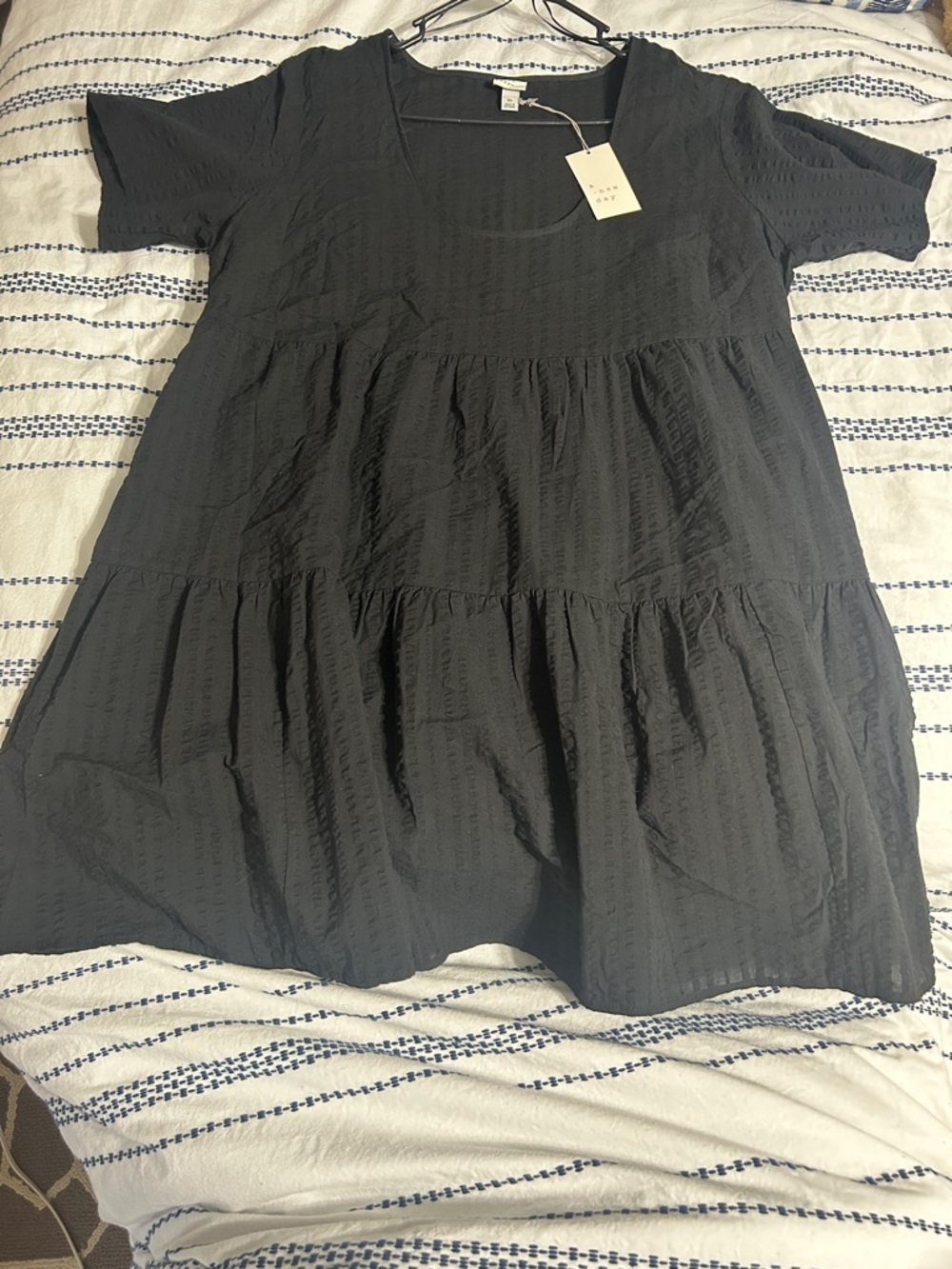 a new day Black Tiered Short-Sleeve Tunic